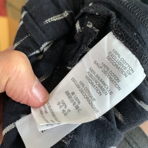 J Crew Pull On Ikat Pant Metallic Tux Stripe Navy 4 - Picture 8 of 8